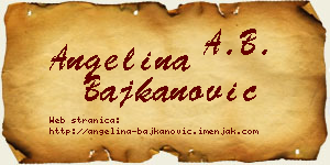 Angelina Bajkanović vizit kartica